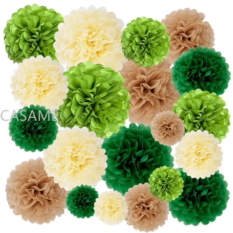 5pcs 10/15/20/25/30cm Tissue Paper Pompoms Flower Balls Wedding Festival Party Decoration Home DIY Craft Paper Pom Poms Supplies