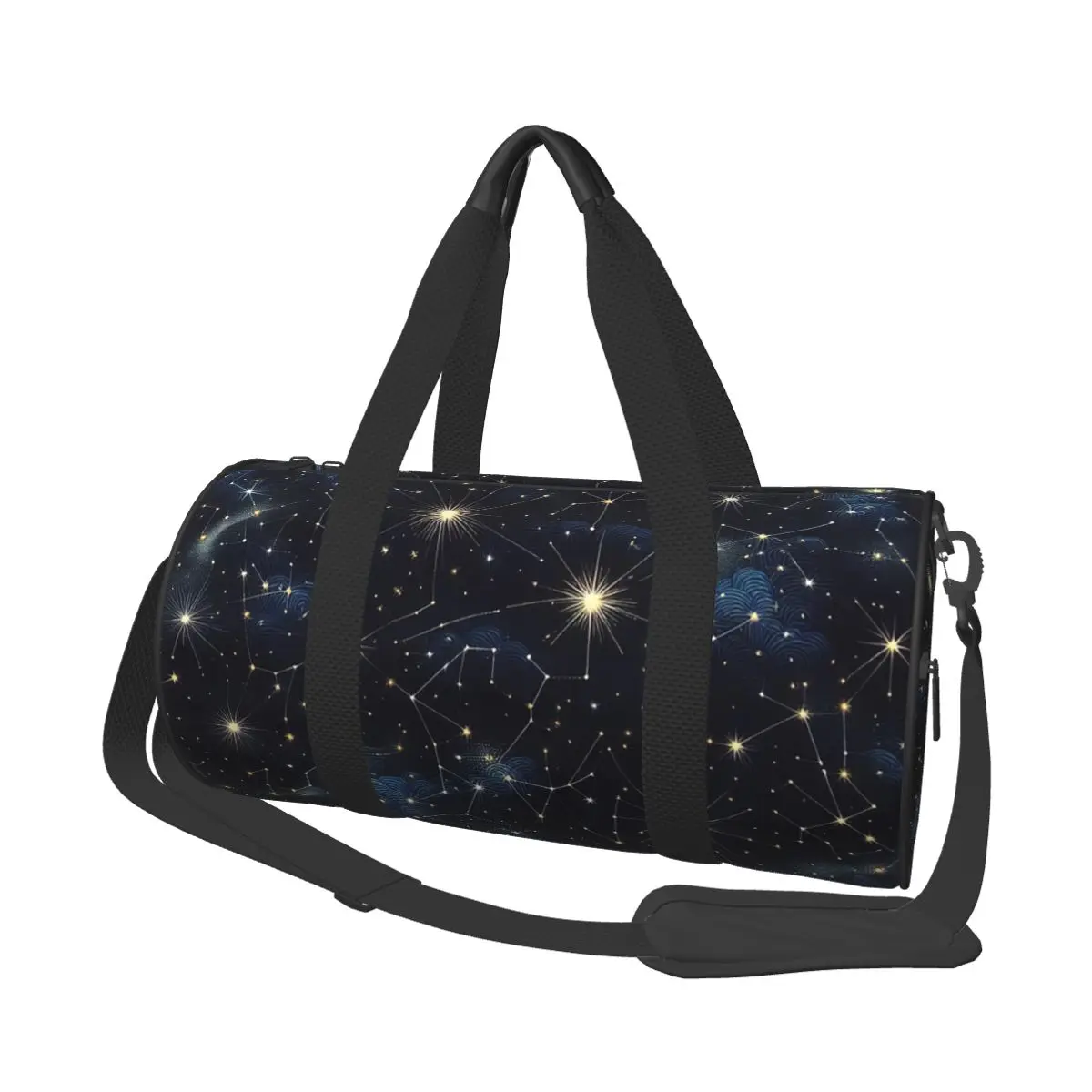 

Night Sky Golden Celestial Stars Zodiac Constellations Large Duffle Gym Bag Duffle Travel Bags Handbags Fitness bag