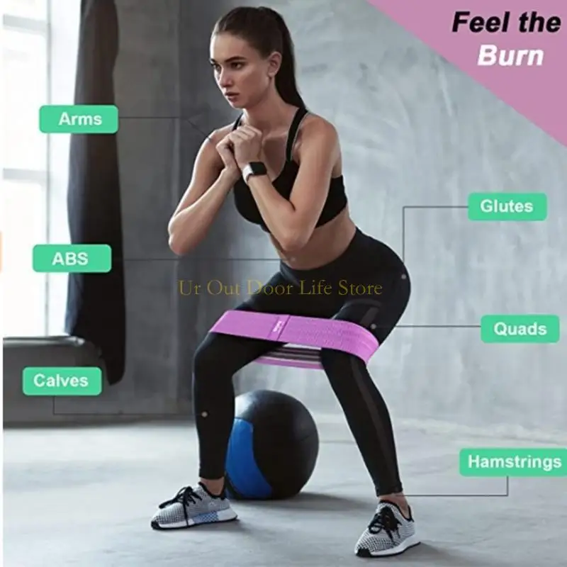 77UF 3x Resistance Bands Booty Bands Hip Bands for Legs and Butt Exercise Bands Heavy Resistance Anti Slip Circle Hips