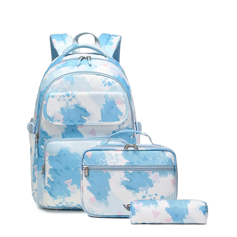 3 Pcs/Set School Bags for Teenage Girls Waterproof Kids Students Backpack Child Schoolbag With Pencil Case Lunch box Book Bag