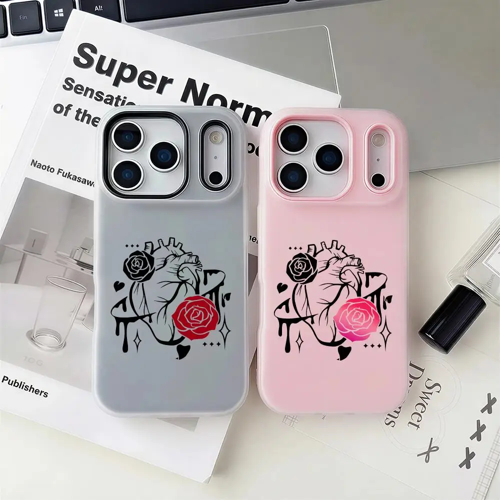 

R-romantic heartS Phone Case 2-in-1 Detachable Clear Case with Slot for Cards & Photos iPhone 12-17