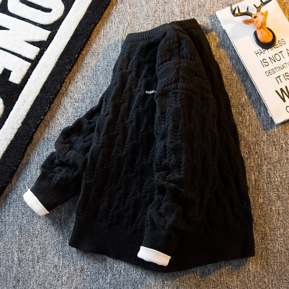 

Мужской вязаный витой свитер, зимний модный брендовый японский круглый трикотаж Ne для пар, удобное мягкое волокно Coolmax