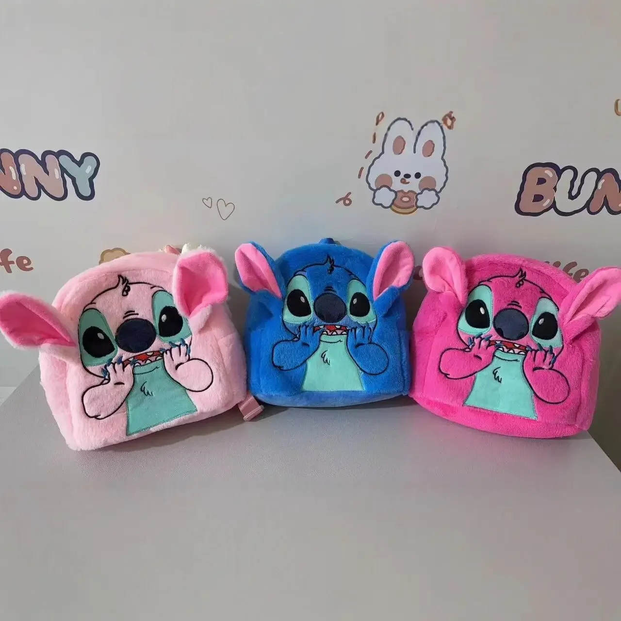 24*22*10 cm Disney Stitch Peluche Nuovo Zaino Cartoon Moda 3d Mini Zaino da donna Regalo di Natale!