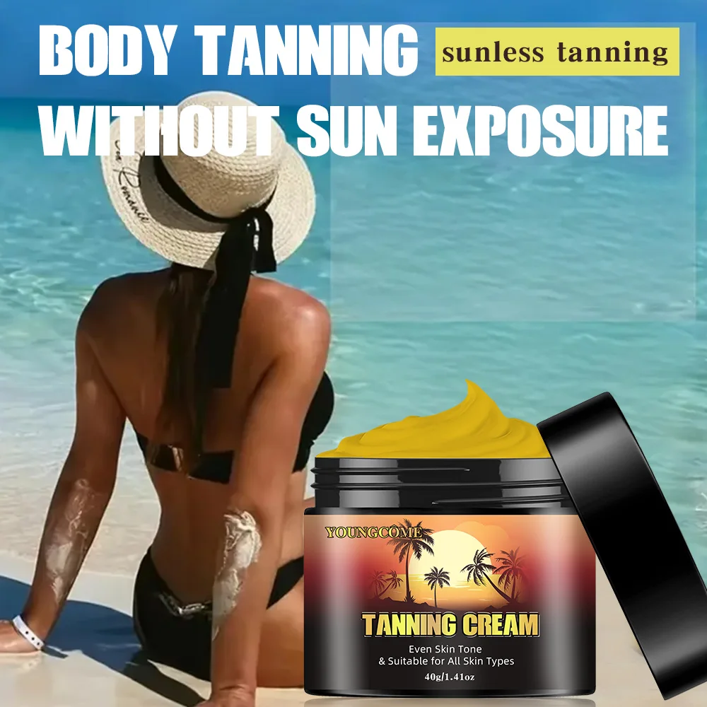 YOUNGCOME Shine Brown Tanning Accelerator Cream For Body Tanning Gel Nourish Dry Skin Deepen Lotion Facial Moisturizing Cream
