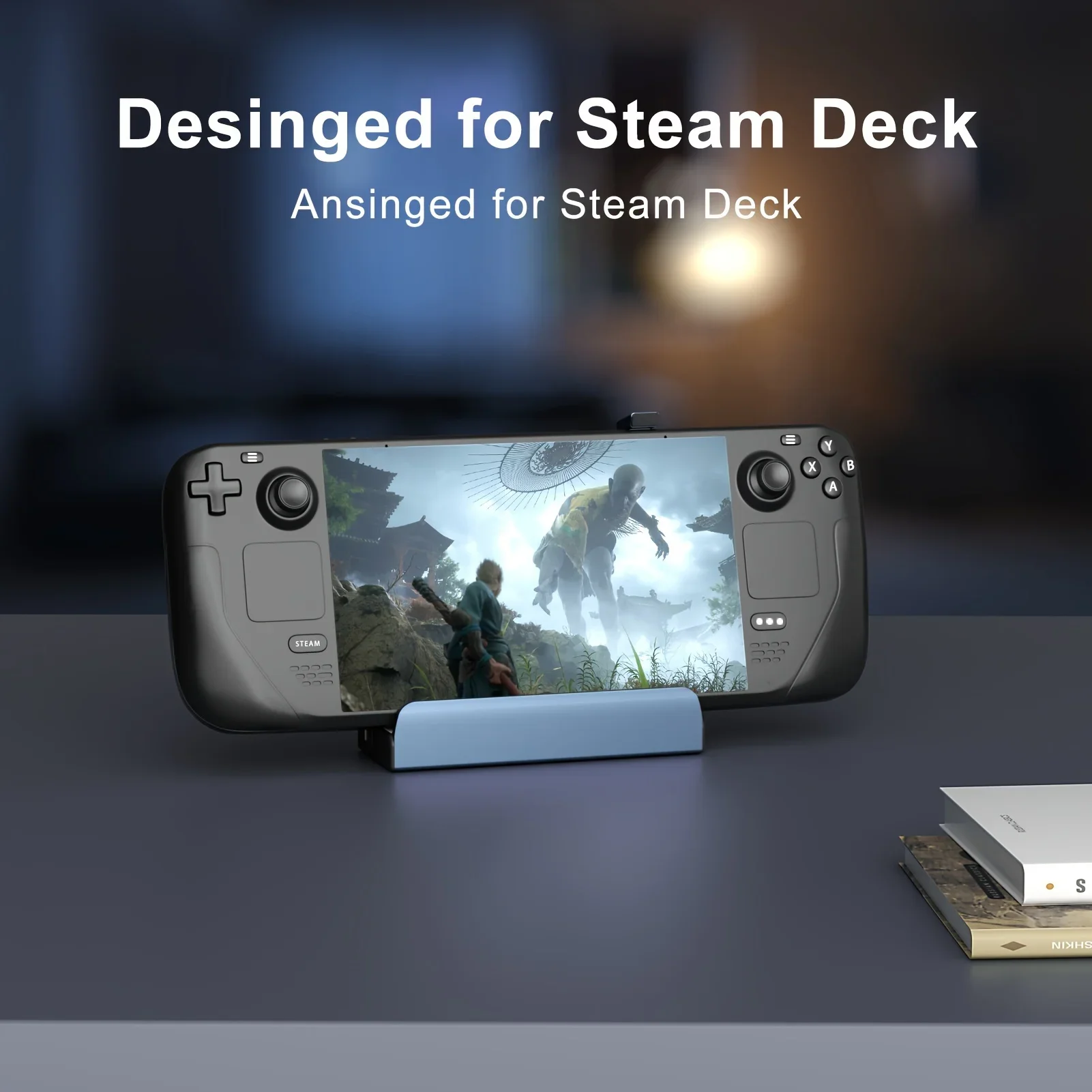 Steam Deck Dock 6 in 1 Steam Deck/Rog Ally 2023 Docking Station Stand 3*USB 3.0 HDTV 4K@60Hz Gigabit Ethernet PD 100W Hub