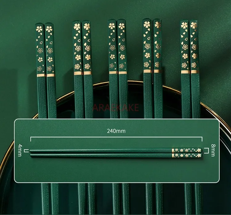 عيدان تناول الطعام - عيدان تناول الطعام الأنيقة والجديدة على الطراز المنزلي - مضادة للبكتيريا والفطريات ومقاومة لدرجات الحرارة العالية