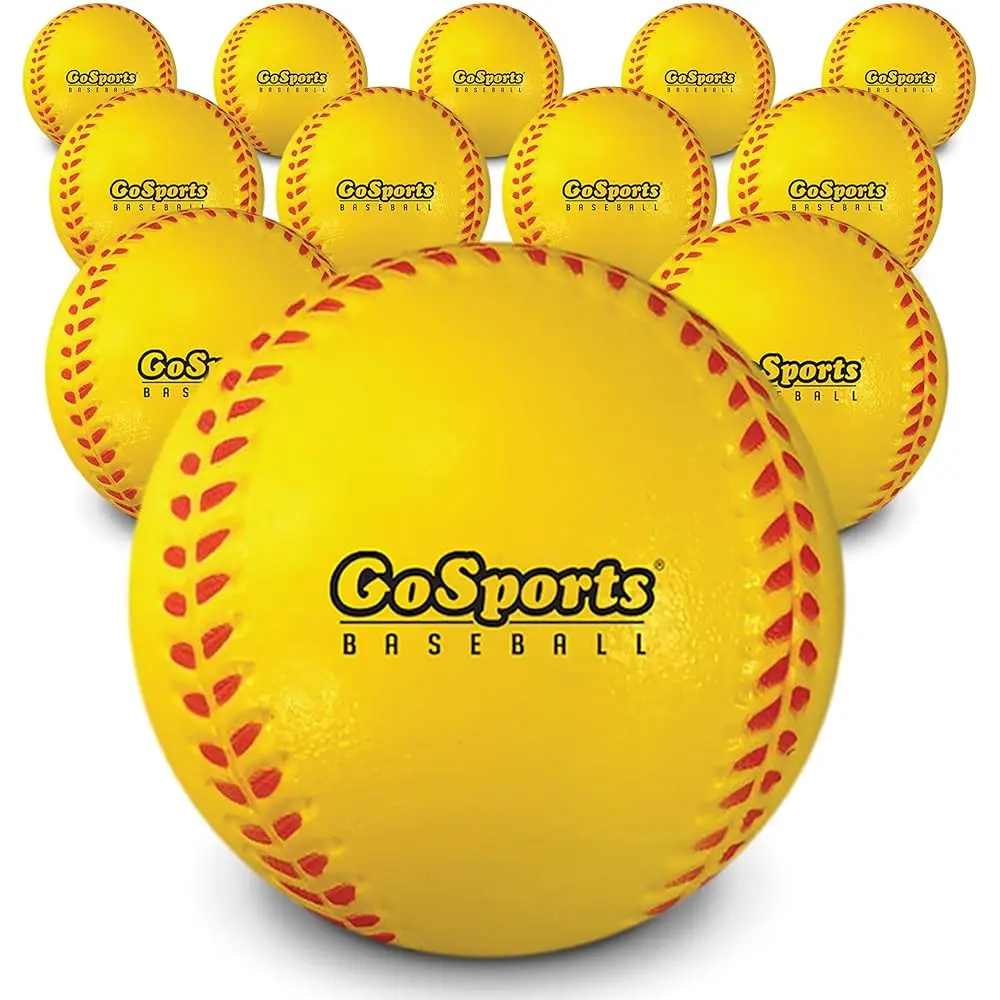 Foam Training Baseball 12 Pack - Regulation Size Foam Baseballs for Soft & Safe Throwing, Catching and Batting Practice