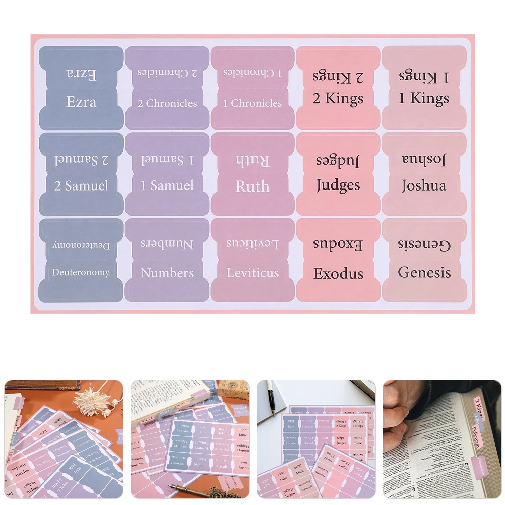 10 Sheets Bible Index Paper Material Adhesive Book Tabs For Study Comfortable Texture Creative Practical Gift Tabs For