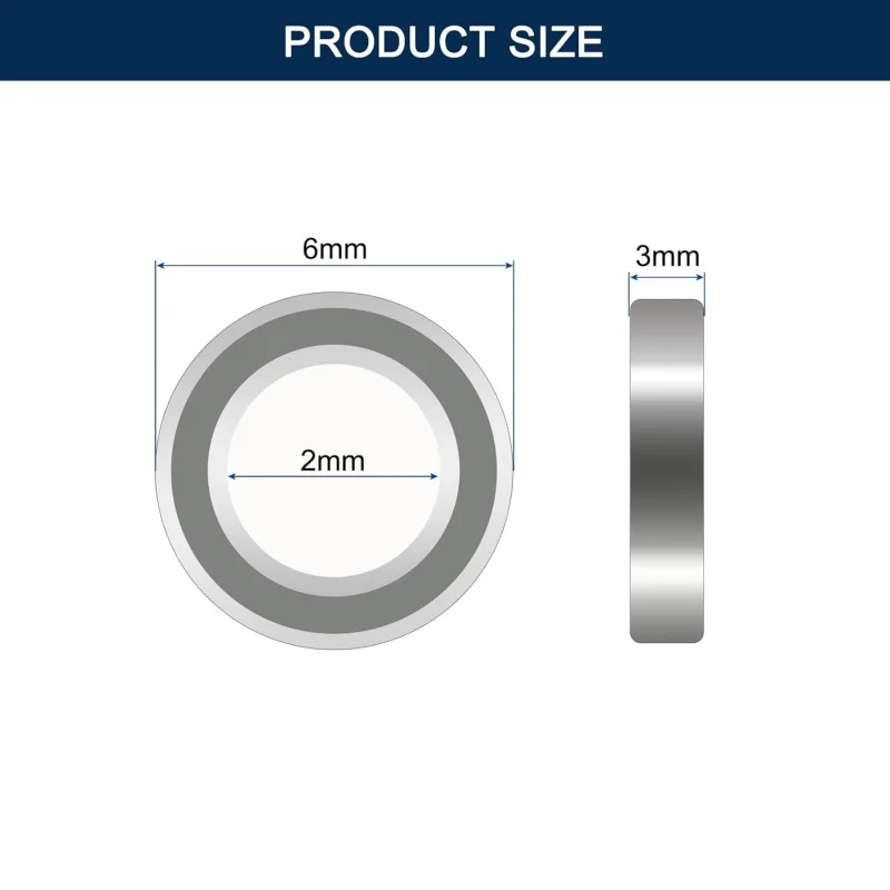 692ZZ Deep Groove Ball Bearings, ID 2mm x OD 6mm x Width 3mm Miniature Bearings, Double Metal Shielded Ball Bearing  20pcs