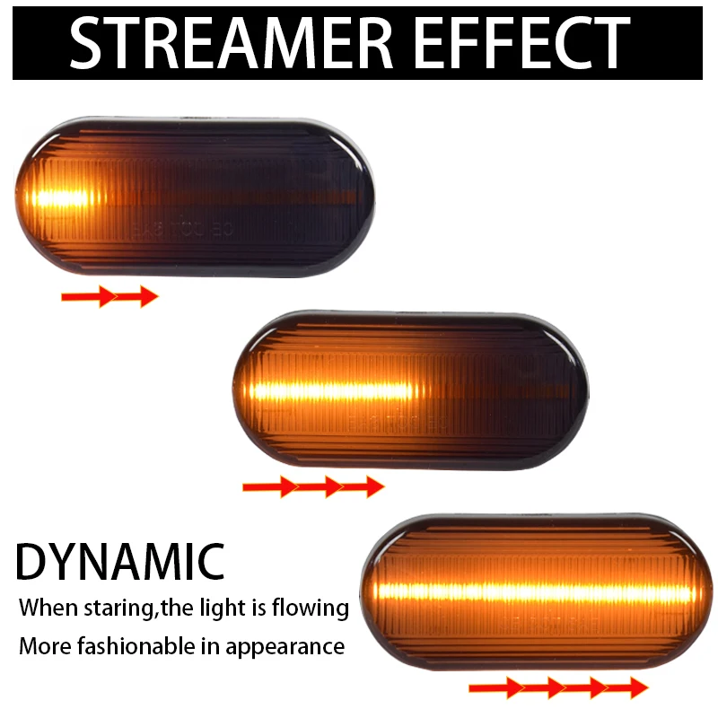 2 قطعة señales de Girova Led dinamyicas lampara de luz deposition lateral para VW Volkswagen Bora Golf 3/4 Passat 3B Polo 6N Sharan #3