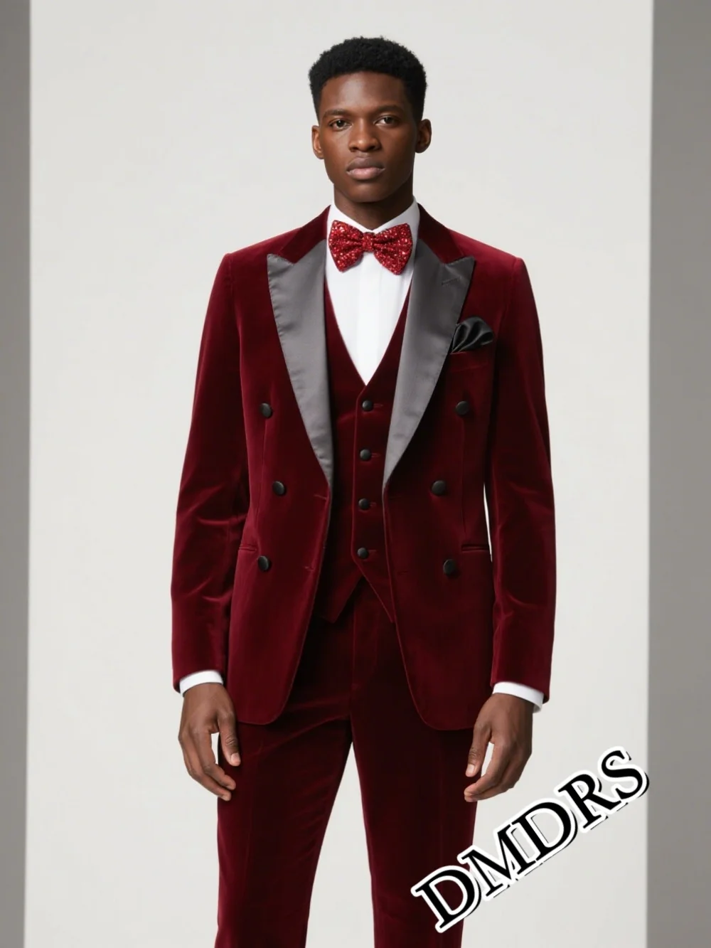 

Classic Velvet Men's Suit Set For Wedding & Stylish Business 3PCS Classic Men's Suit Set (Suit Jacket, Vest, Pants)