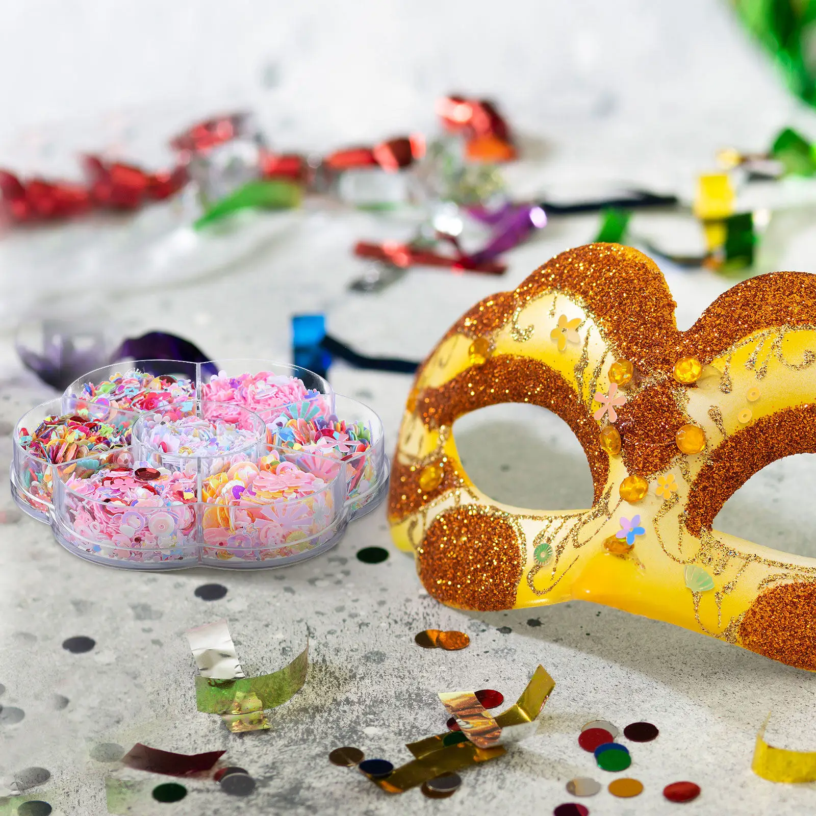 

Loose Sequins Iridescent Multi-Color Sparkly Embroidery Sequins for Clothing Nail Art DIY Crafts Decorative Materials