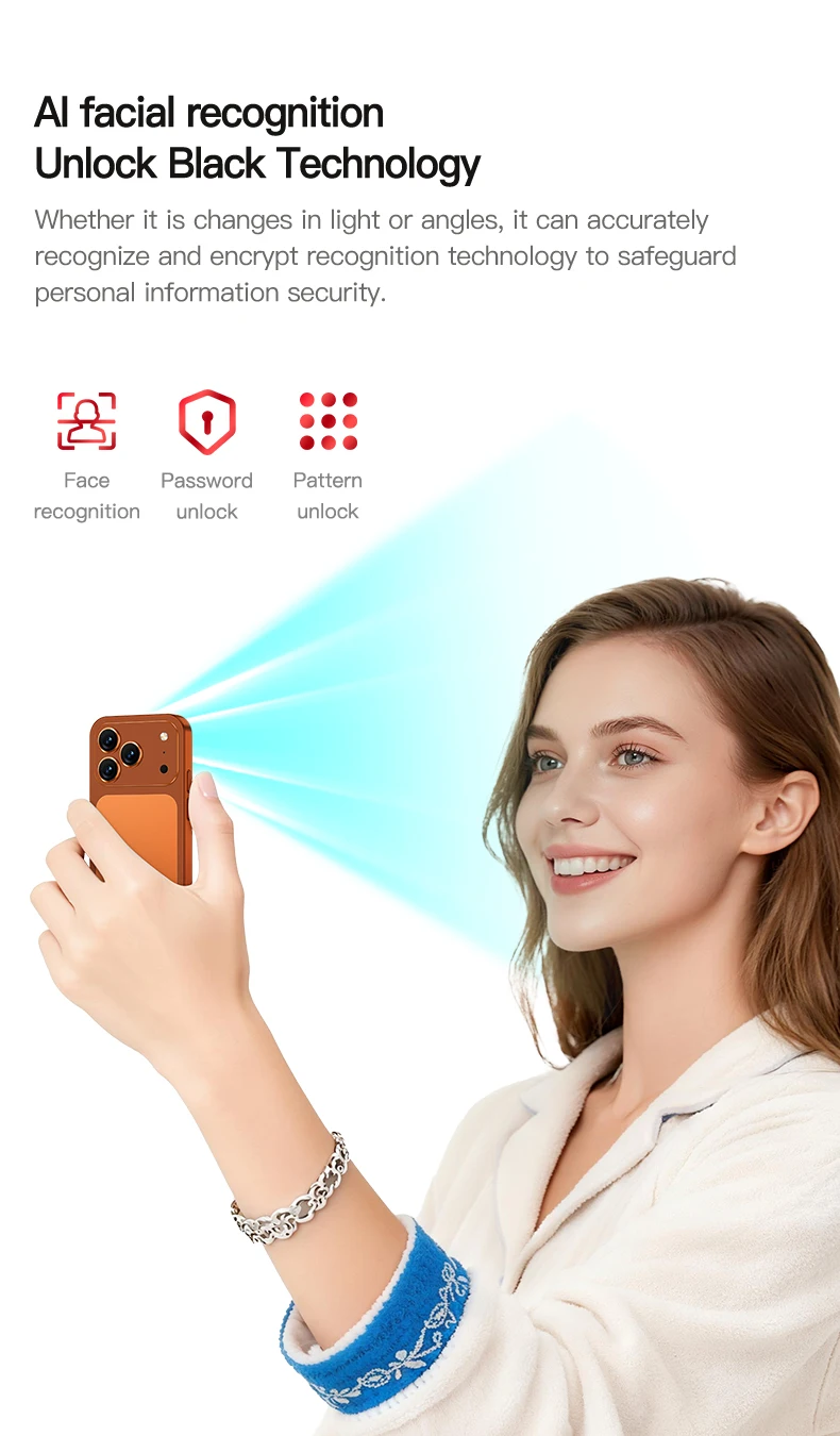 SERVO Small Pocket Smartphone 4.0 Inch Display Android 12.0 4G Dual SIM Face Recognition GPS Unlocked Mobile Phone Video Player