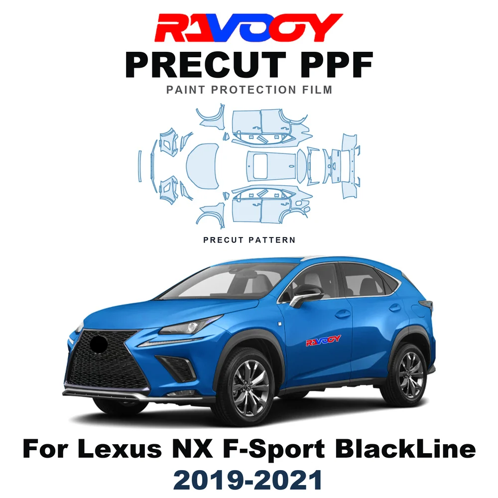 Precut PPF For Lexus NX F-Sport BlackLine 2019-2021 8.5mil TPU Paint Protection Film Hood Bonnet Bumper Headlight Self-Healing