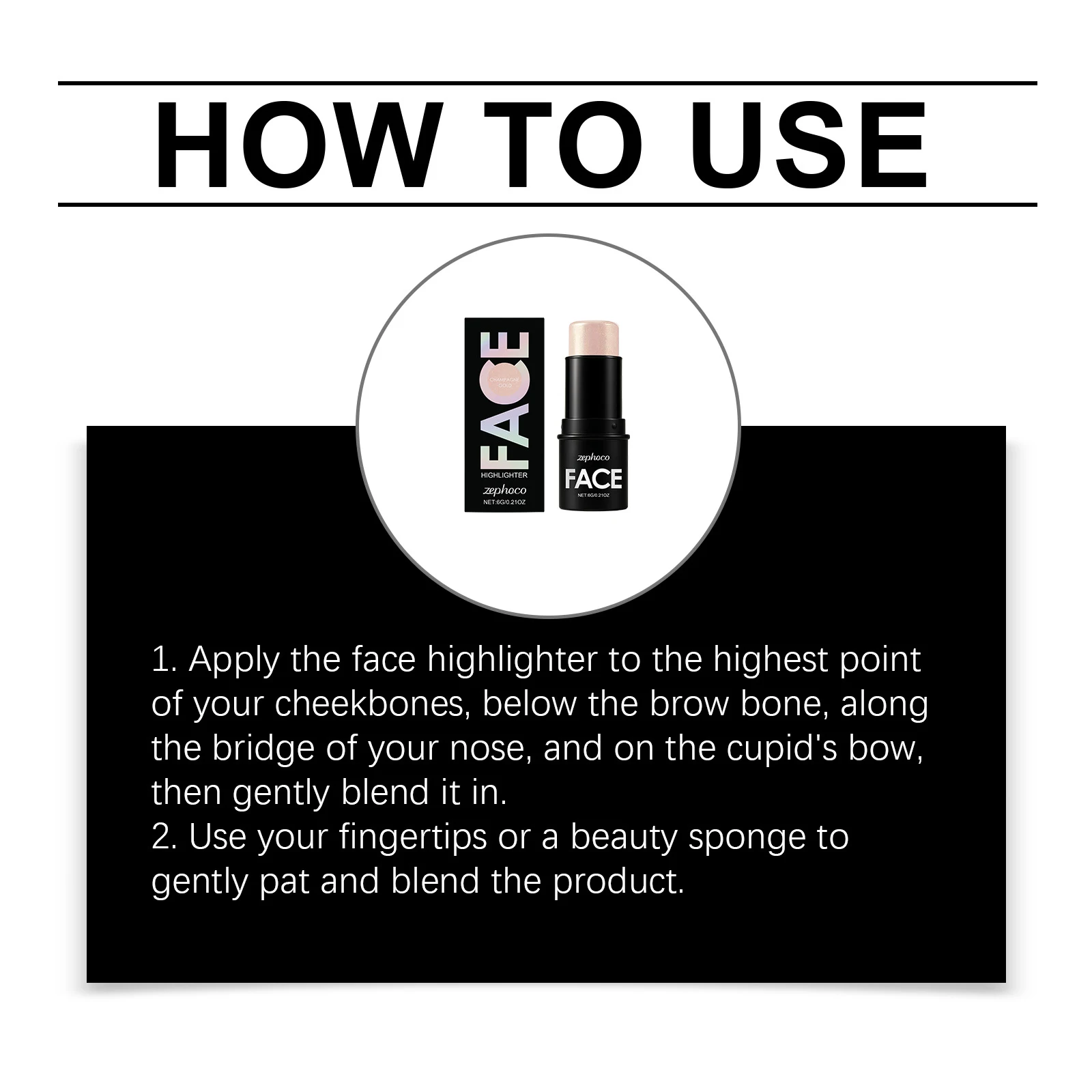 Rozświetlacz do twarzy, sztyft do modelowania twarzy, rozjaśniający sztyft do konturowania, sztyft do konturowania i modelowania twarzy, puder do twarzy w sztyfcie, sztyft do różu