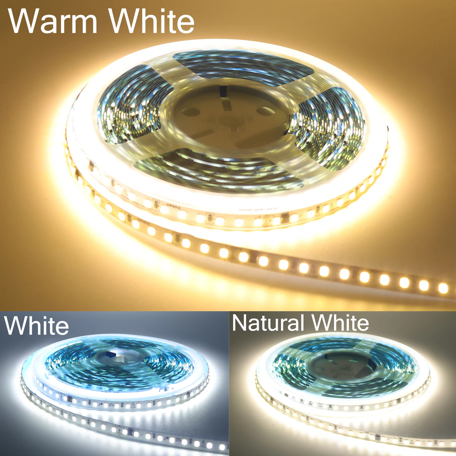 10m 20m 50m 220V 2835 LED Strip Light No Need Driver High Bright 120LEDs/m Flexible Led Tape Lights IP44 Ribbon Home Lighting