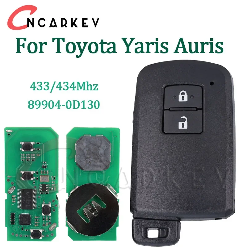 

For Toyota Yaris Auris Smart Remote Car Key 2 Buttons BA7EQ P1 88 DST-AES Chip 433Mhz 89904-0D130 Keyless Start Auto Remote Key