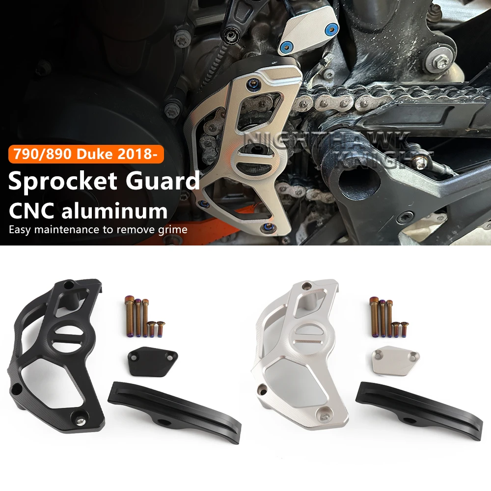 

New Sprocket Guard For Duke 790 2018-2025 890 DUKE R 2020-up Motorcycle Accessories CNC Aluminum Sensor Cover Chain Protection