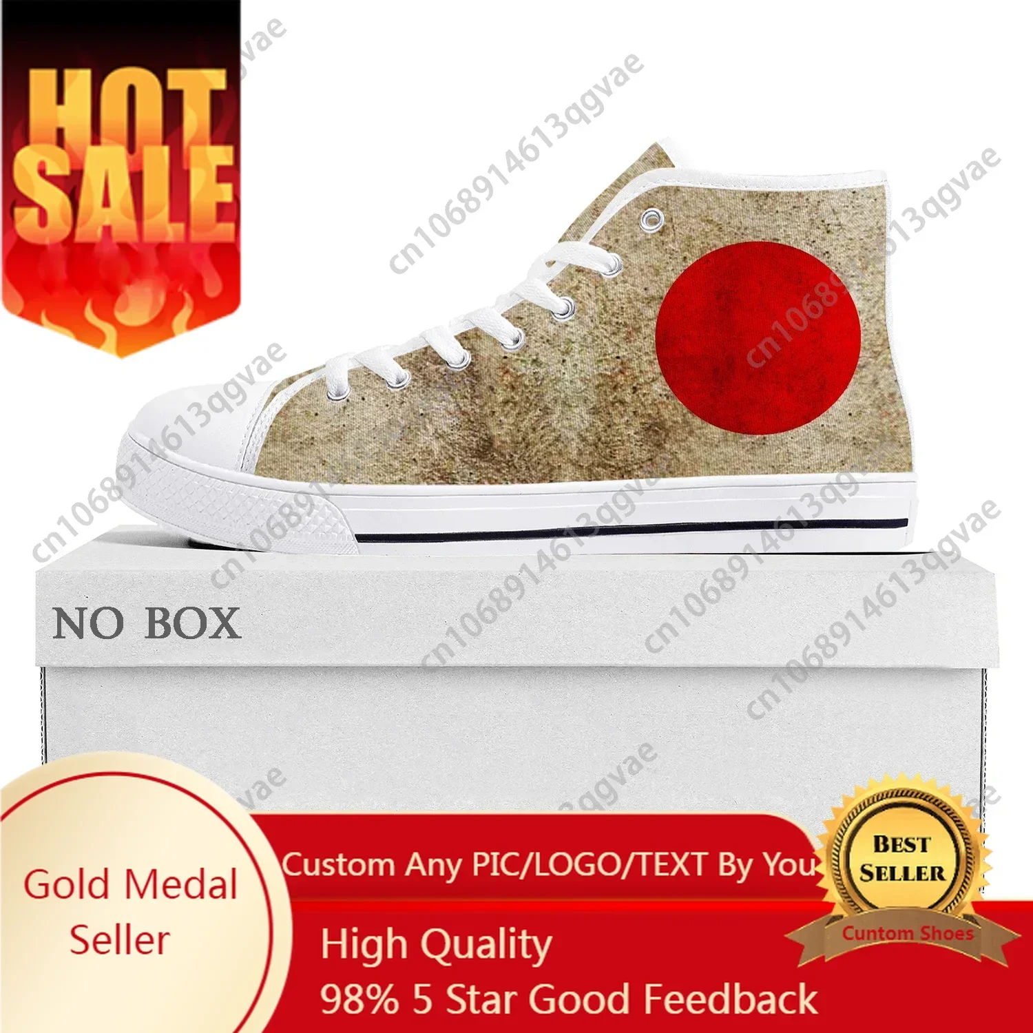 

Japanese Flag High Top Sneakers Mens Womens Canvas Sneaker Japan Casual Couple Shoes Custom Shoe