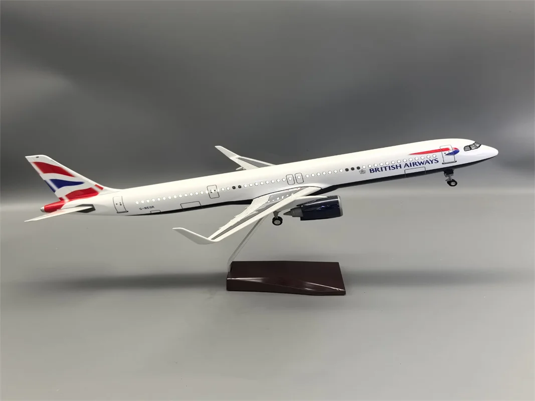 Airplane Resin 1/100 Scale 321neo A321 Neo British Airways Airlines Model 44cm Aircraft Model Plane Kit toys boys kids Gifts