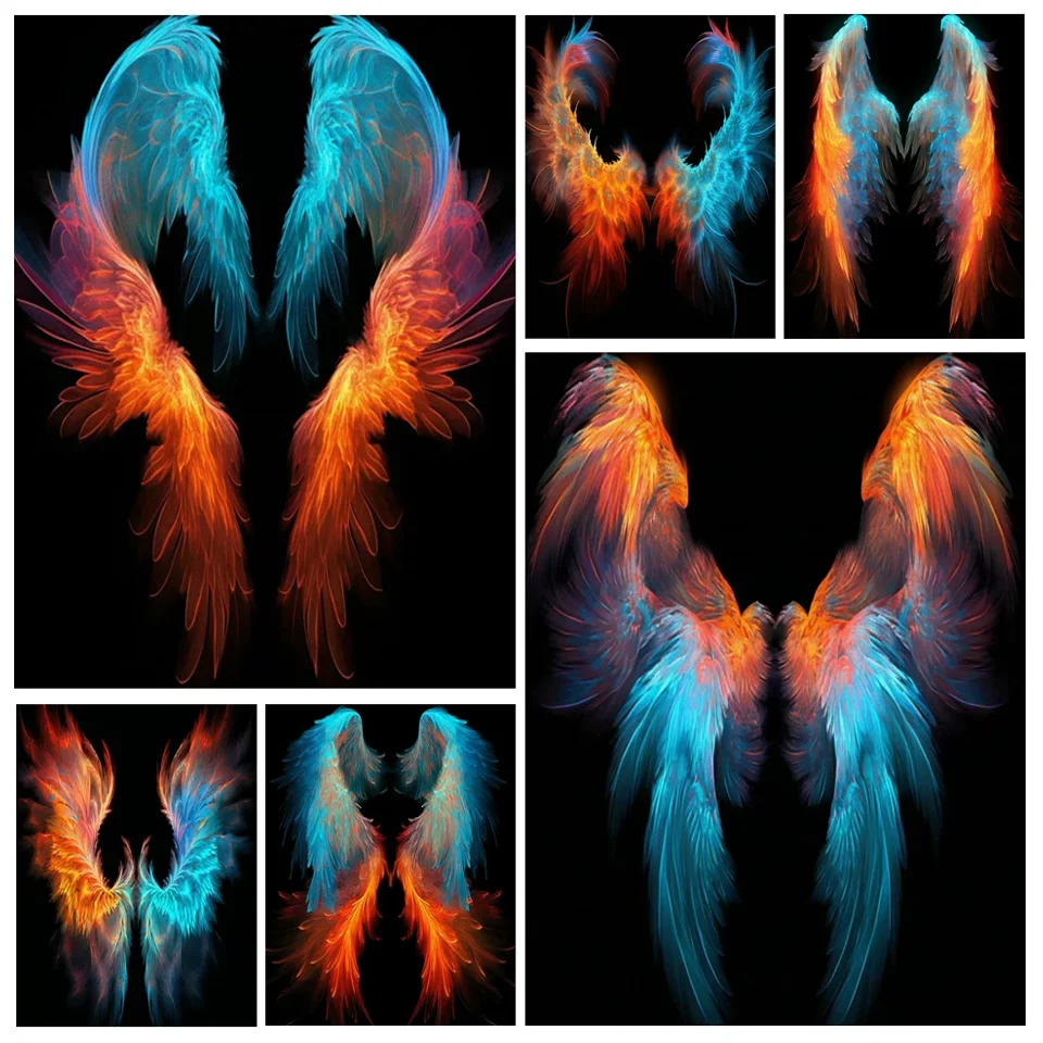 DIY 5D New Diamond Painting Cartoon Angel Wings Diamond Embroidery Full Round Mosaic Cross Stitch Kit Home Decor Sale