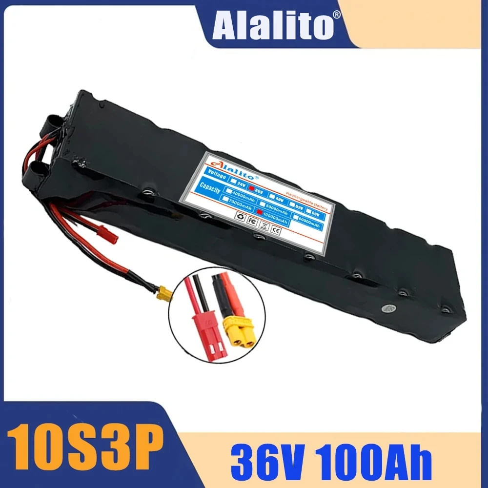 

36V Battery 100Ah lithium battery pack 10S3P 100000mAh 500W Same port 42V Electric Scooter M365 ebike Power Battery with BMS