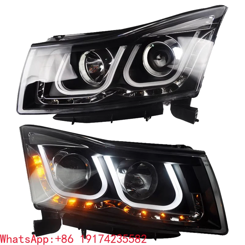 

For Che vrolet Cruze 2009 2014 Auto Parts Head Lamps Upgrade LED Headlights Front Light Dynamic Day Running Lights