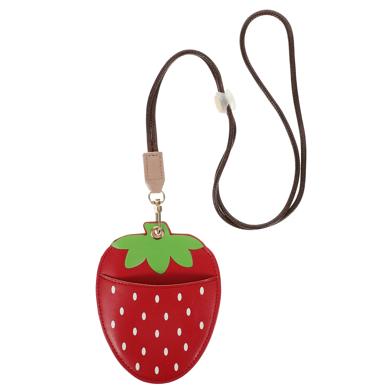 

Strawberry Shape Card Holder Id Badge Sleeve Lanyard Protector Game Postcard Covers Anti-Scratch Protective