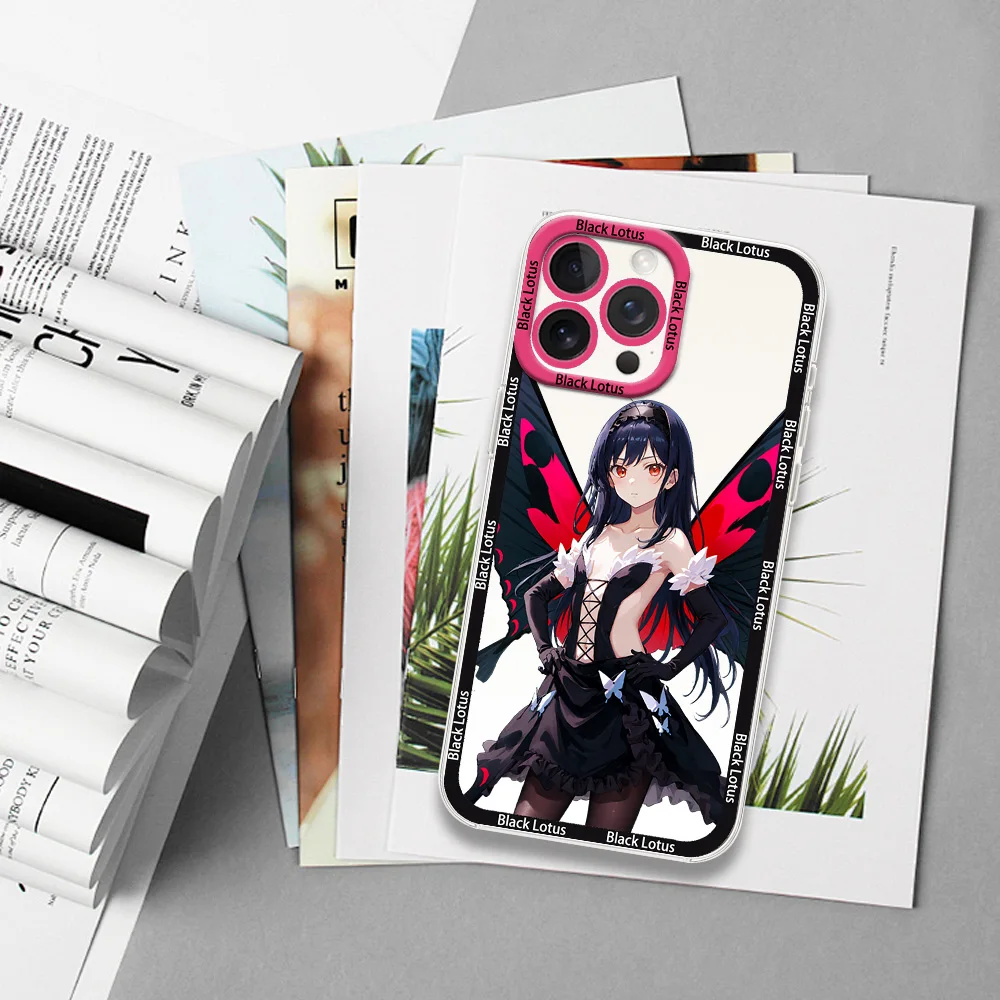 BiliBili Cartoon Accel World Black Lotus Phone Case for SamsungS24 S23 S22 S21 A55 A54 A35 FE PLUS ULTRA Transparent Bezel Shell