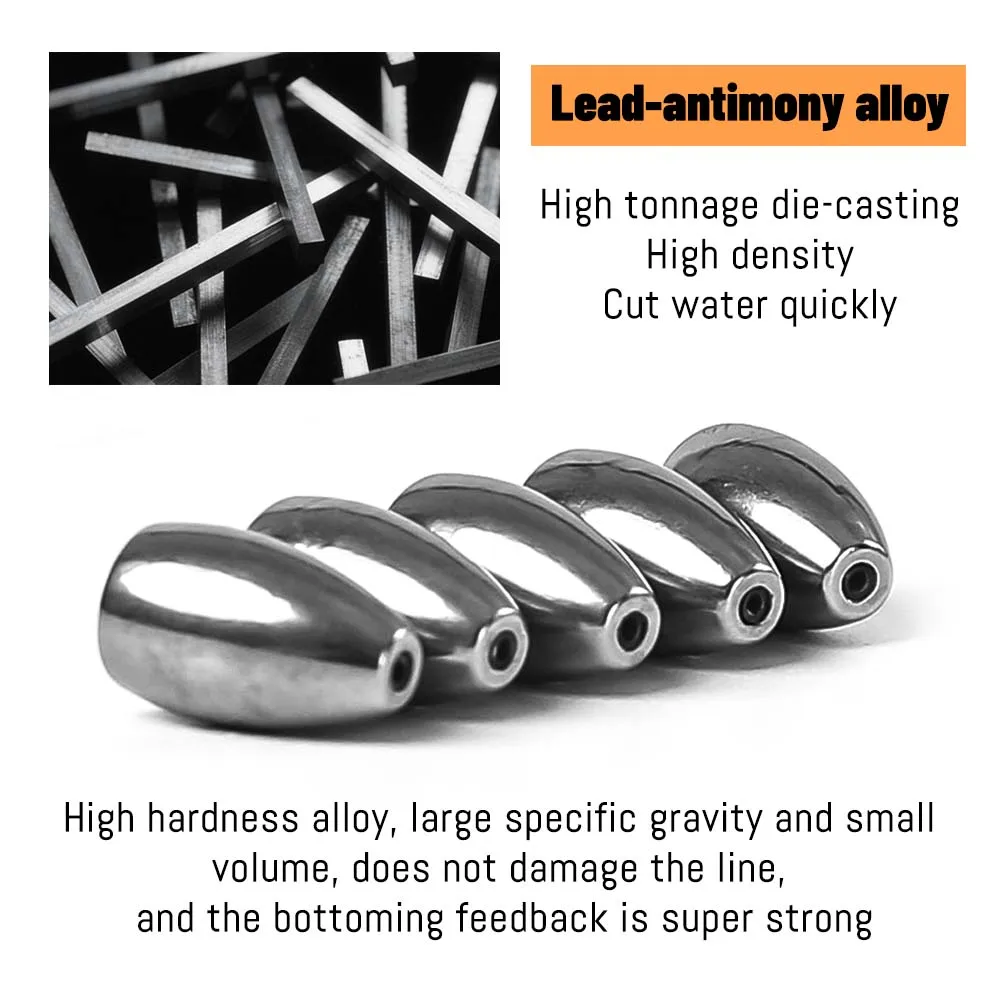 ZUKIBO 20/30 قطعة التنغستن الصلب الرصاص الأوزان غرق رصاصة الرصاص الطعم الناعم الصيد تكساس الحفارات كارولينا تلاعب الصيد اكسسوارات #6