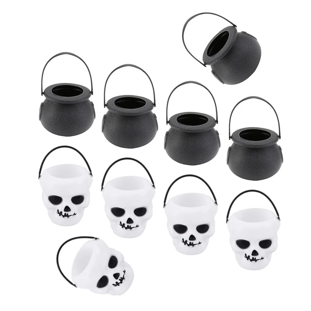 

Halloween C Bucket Skull Design Jar Container H held Bowls Plastic Halloween Bucket Snack Storage Party Decoration