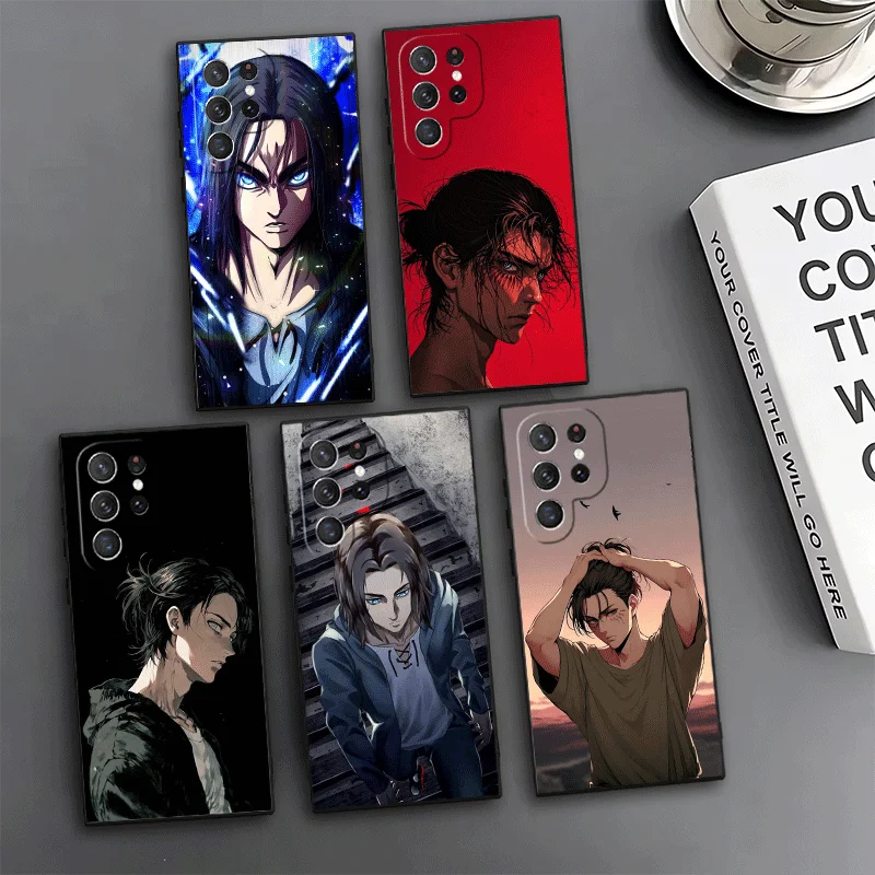 A-Attack On T-Titan Eren Yeager Phone Case For Samsung Galaxy S24 S25 S26 Ultra S23 Plus S22 S21 FE S20 + Edge Pattern Customize