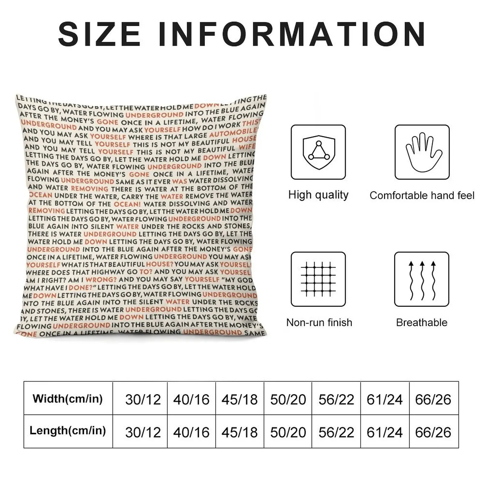 Talking Heads - Once in a Lifetime Throw Pillow Pillowcases Cushion Covers For Living Room Sofa Cushion pillow