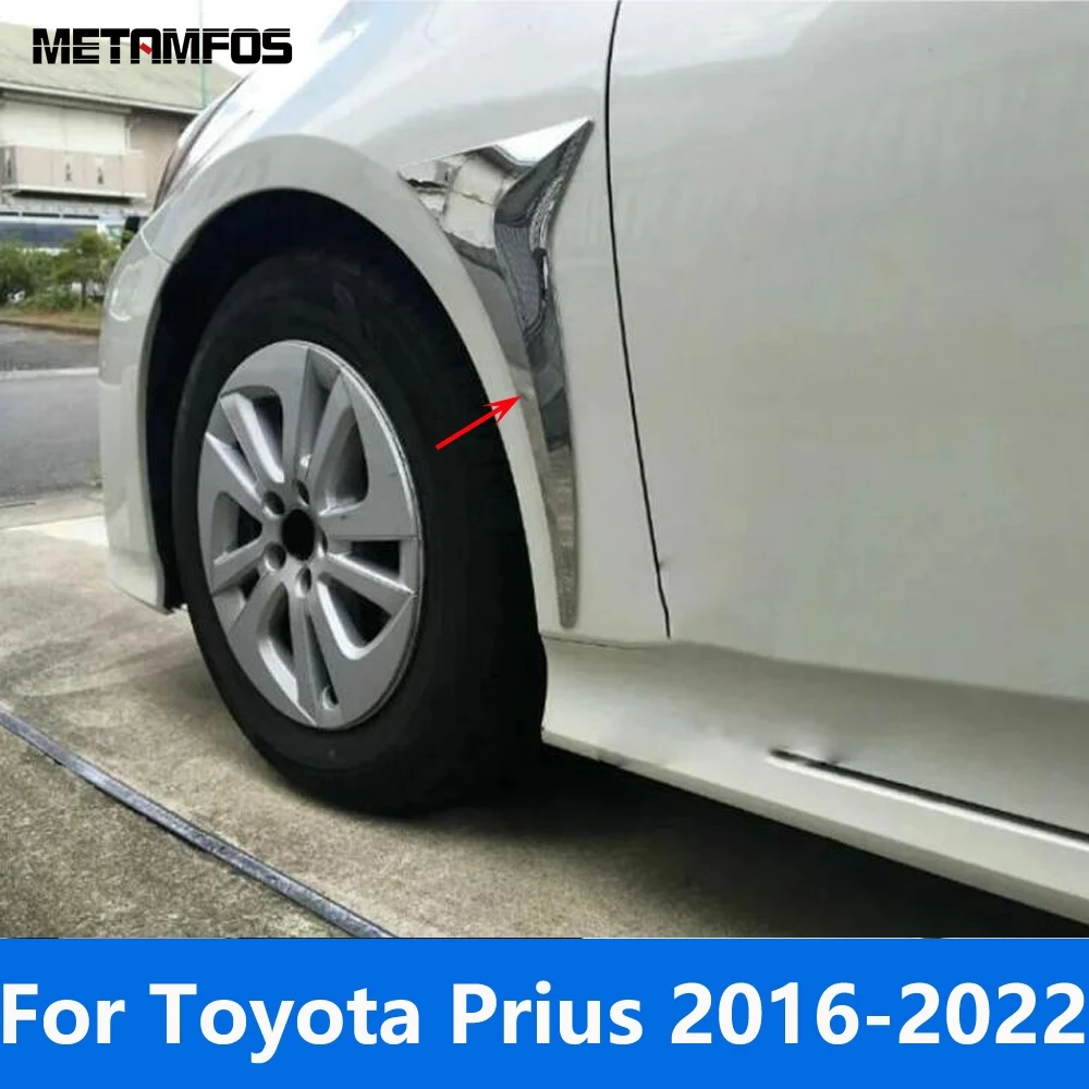 

For Toyota Prius 2016-2021 2022 Chrome Front Door Side Fender Base Cover Trim Sticker Bezel Exterior Accessories Car Styling