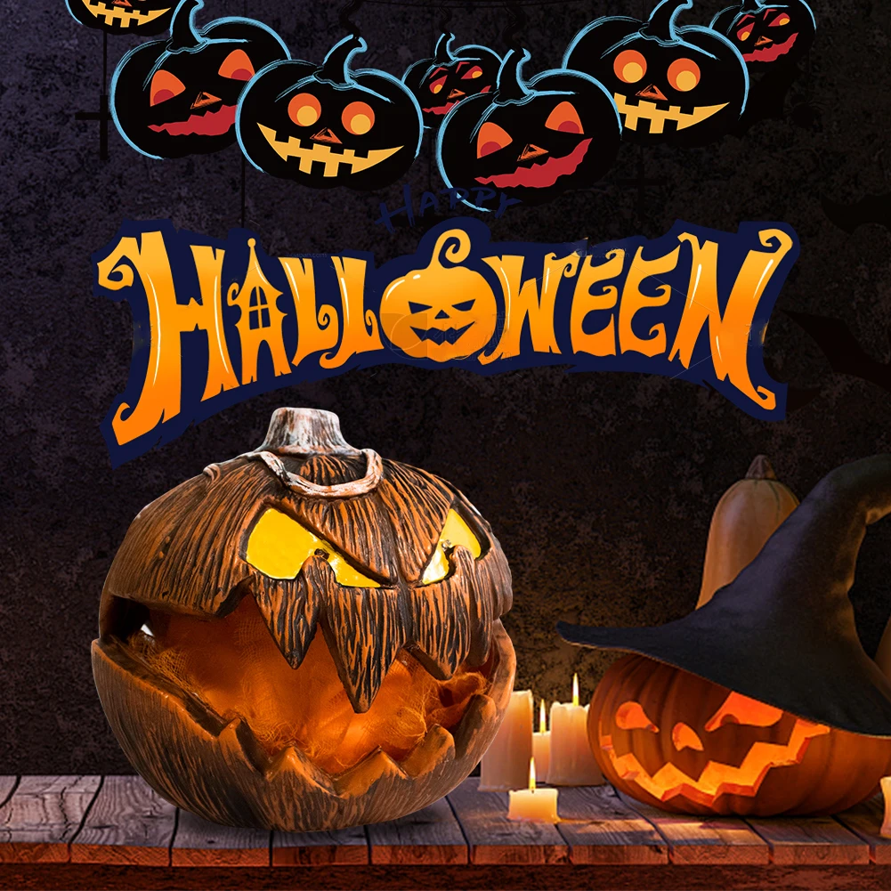 

Halloween Lifting Pumpkin Head Realistic Pumpkin Table Decor Sound Control Halloween Party Favor for Courtyard Bar Haunted House