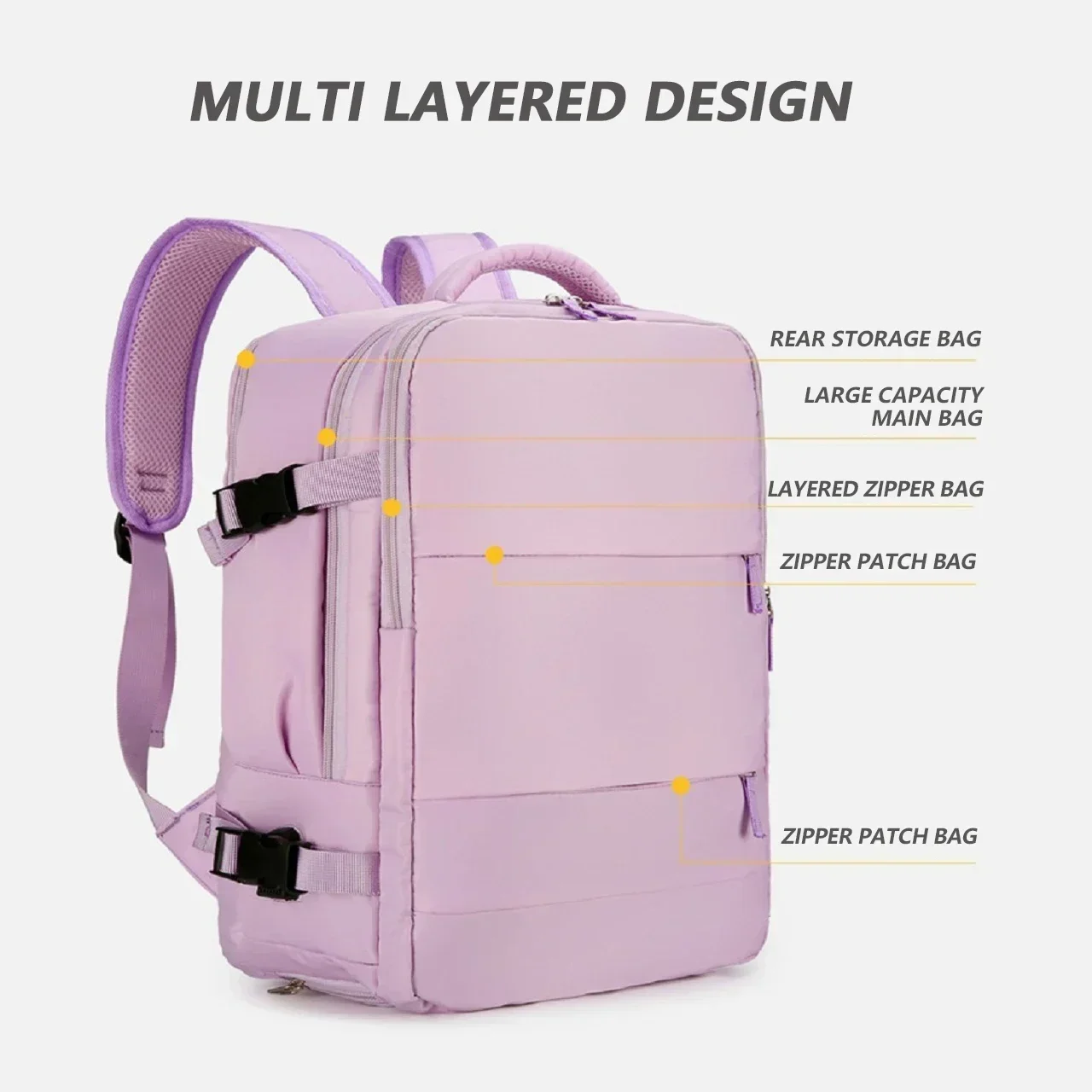 Multi functional travel bag, large capacity backpack, Male and female campus middle school high bag