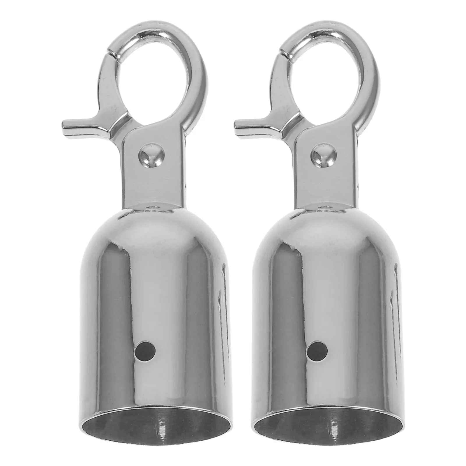 2Pcs Elegant Silver Metal Rope End Hook for Stanchions Crowd Control Barrier Rope End Cap Cord Termination Snap