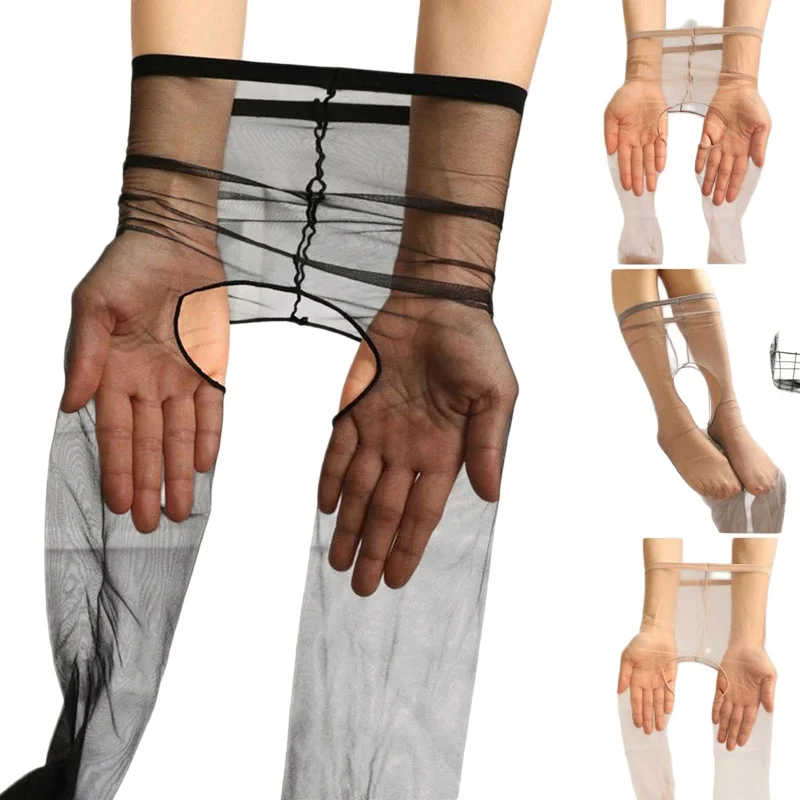 Ladies Ultra-thin Transparent  Temptation Silk Crotchless Female Tights Women Sheer Open Crotch Pantyhose Club Party Medias
