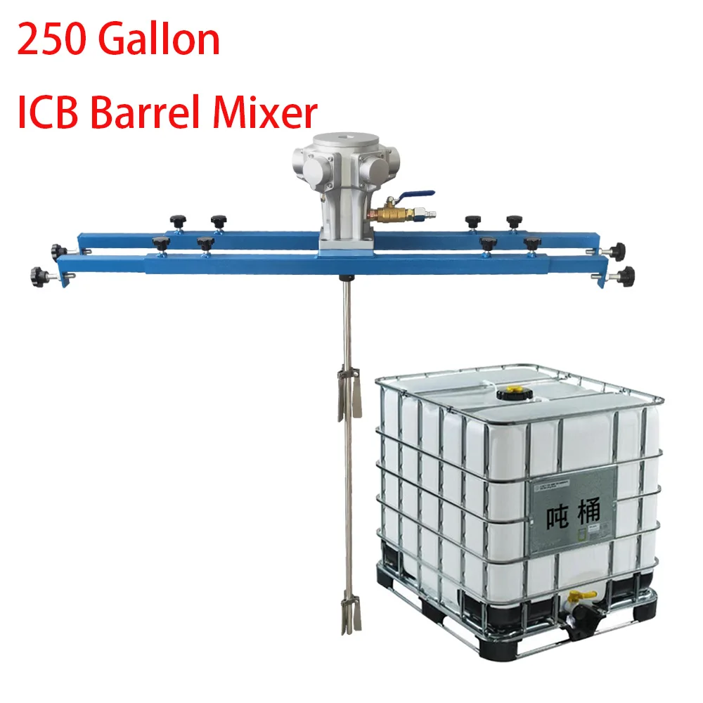 

250 Gallons Cross Beam Plate IBC Ton Barrel Pneumatic Reversible Blender Petroleum Chemical Paint Clamp Big Capacity Mixer