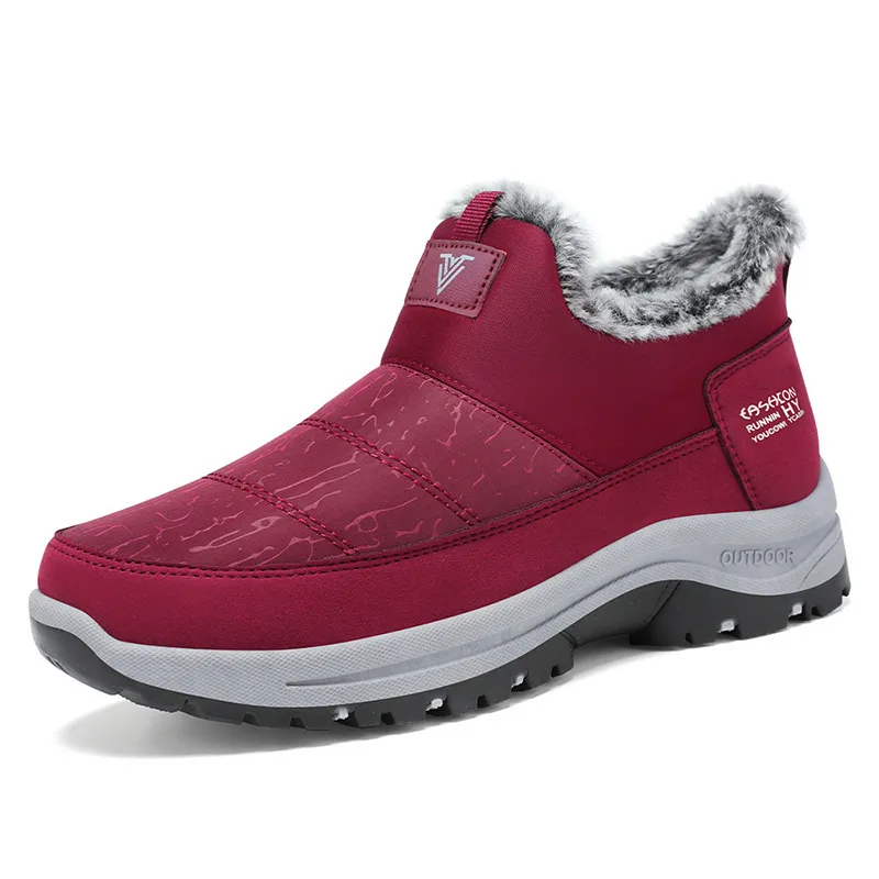 

Женские зимние модные повседневные зимние ботинки на подкладке, теплые хлопковые ботинки, большие размеры, корейские ботинки на низком каблуке на плоской подошве