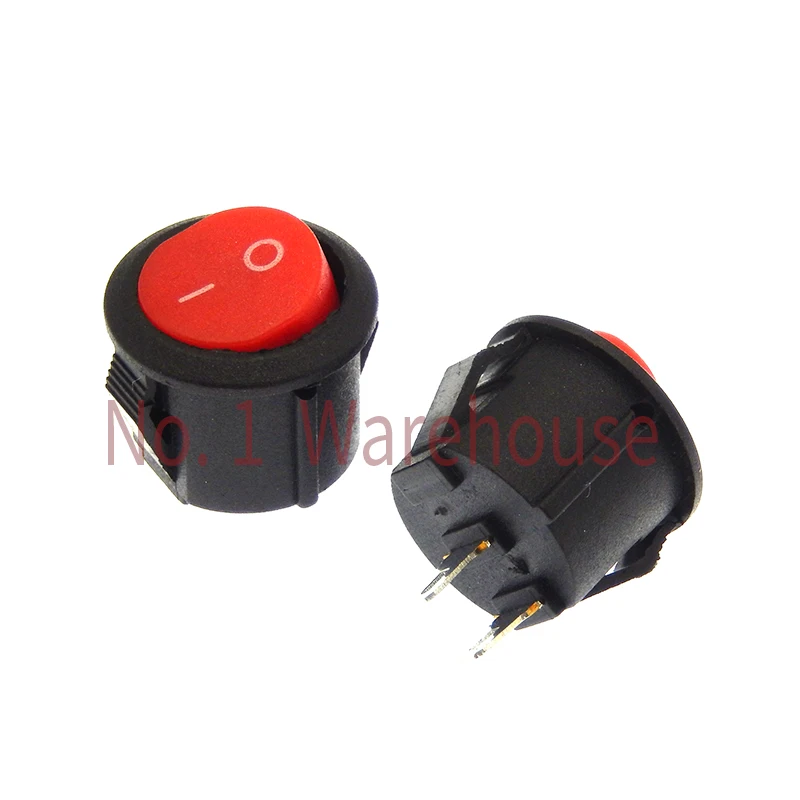 5/10PCS 15MM 16MM Diameter 2PIN RED white black MINI ROUND Push Button rocker Switch ON/OFF power switches 3A/250V 6A/125V