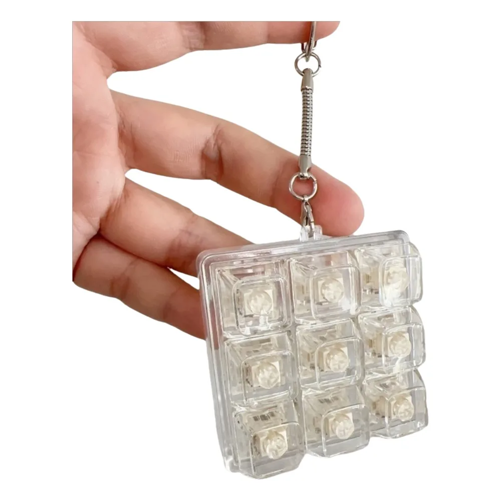 New DIY Keyboard Fidget Keychain Keys Button Relief Stress Clicker Toy Pass The Time Keycap Finger Keyboard Cap Adult