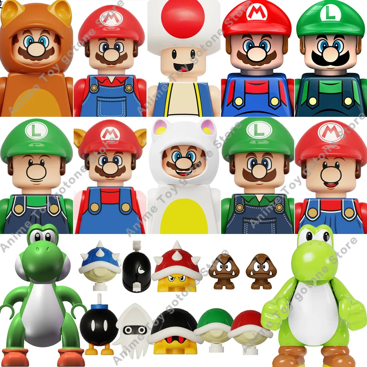 KDL815 Anime Super Bros Mario toy Fig Super Maria Bros building Blocks Dolls Wario Luigi Peach Yoshi Mushroom Bricks Toys Gifts