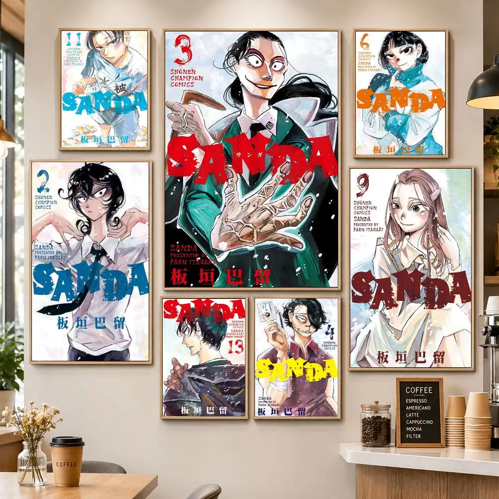 Anime SANDA Santa Action Mystery Poster PP Decorative Poster Water-Resistant Print Apartment Dorm Office Cafe Gift