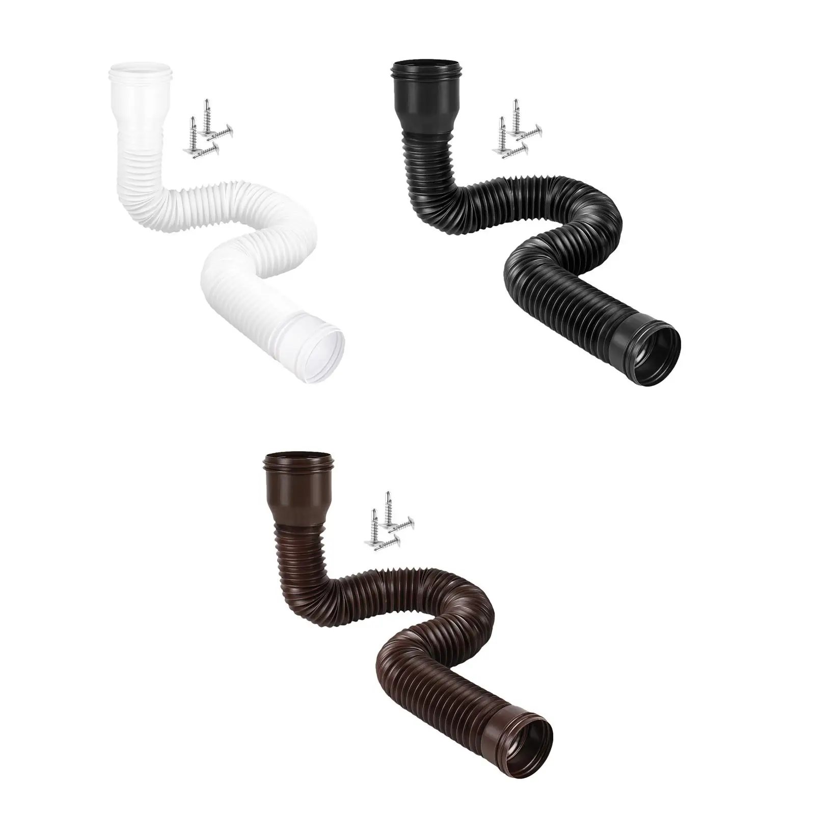 Extensiones de canal de lluvia con tornillos, conector retráctil para drenaje de agua de lluvia Flexible para Patio, jardín, casa, canalón