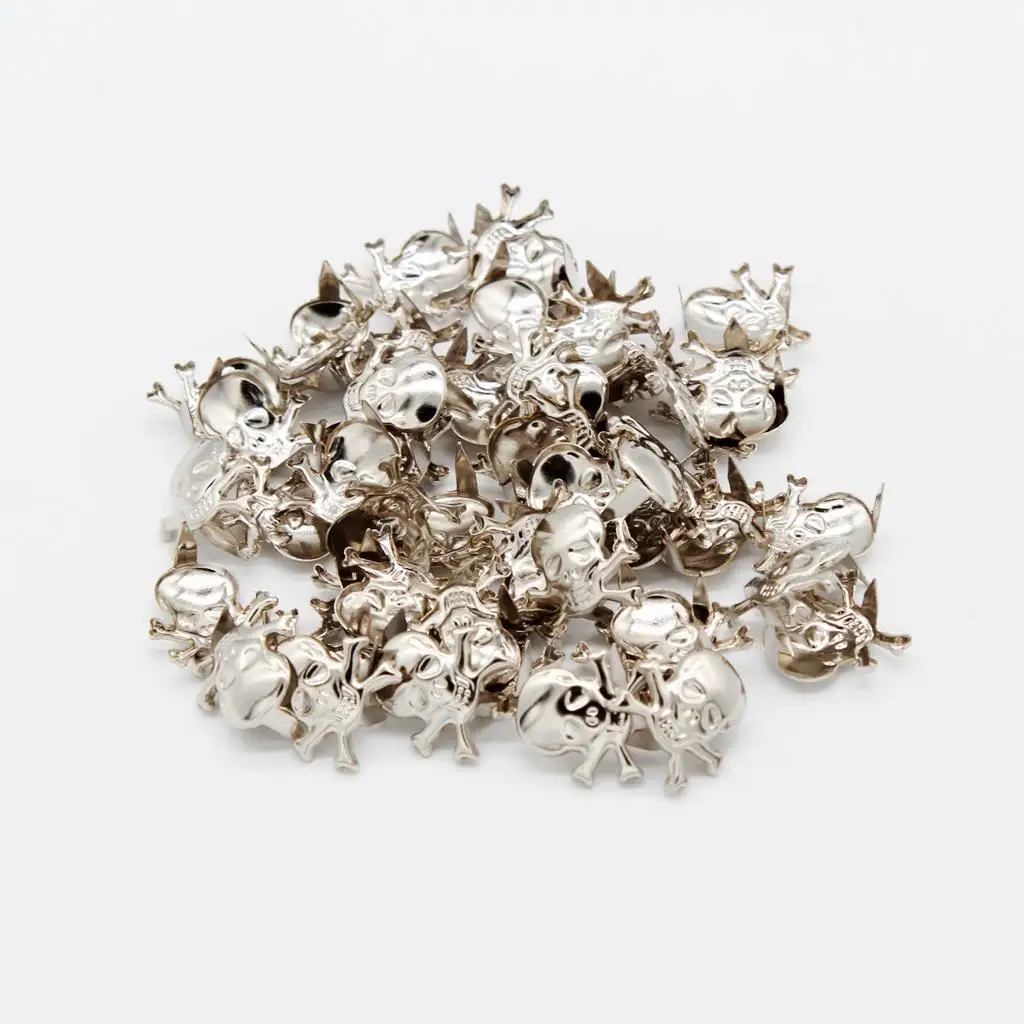 DIY Skeleton Skull Heart Prong Rivet Studs Leather Studs Spikes for Clothes Bag Belt Shoes Accessories