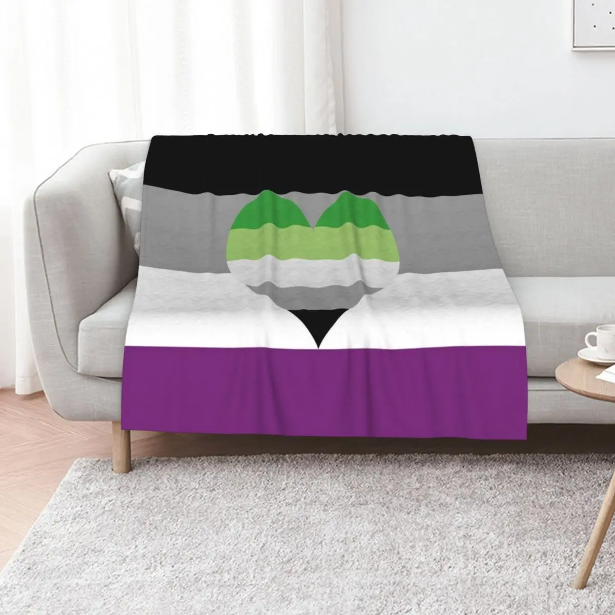 Asexual Aromantic Pride Flag Throw Blanket Year Round Soft Comfortable Blanket for Home