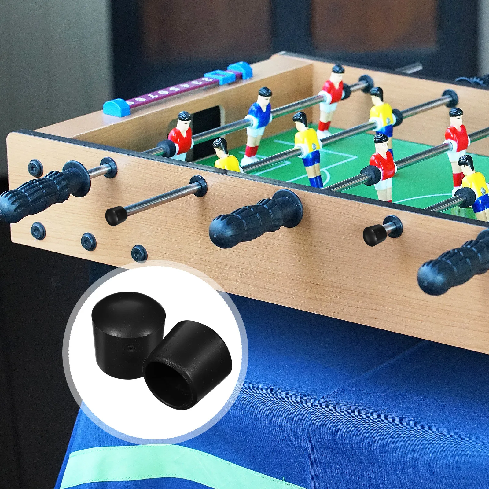 

16Pcs Foosball Table Accessory Plastic End Cap 16Mm Black Rod Tip Protector Safety Pipe Post Cover Replacement Game Room Part