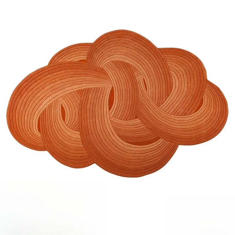 Irregular Orange Carpet Living Room Premium Sofa Coffee Table Blanket Bedroom Bedside Plain Floor Mat