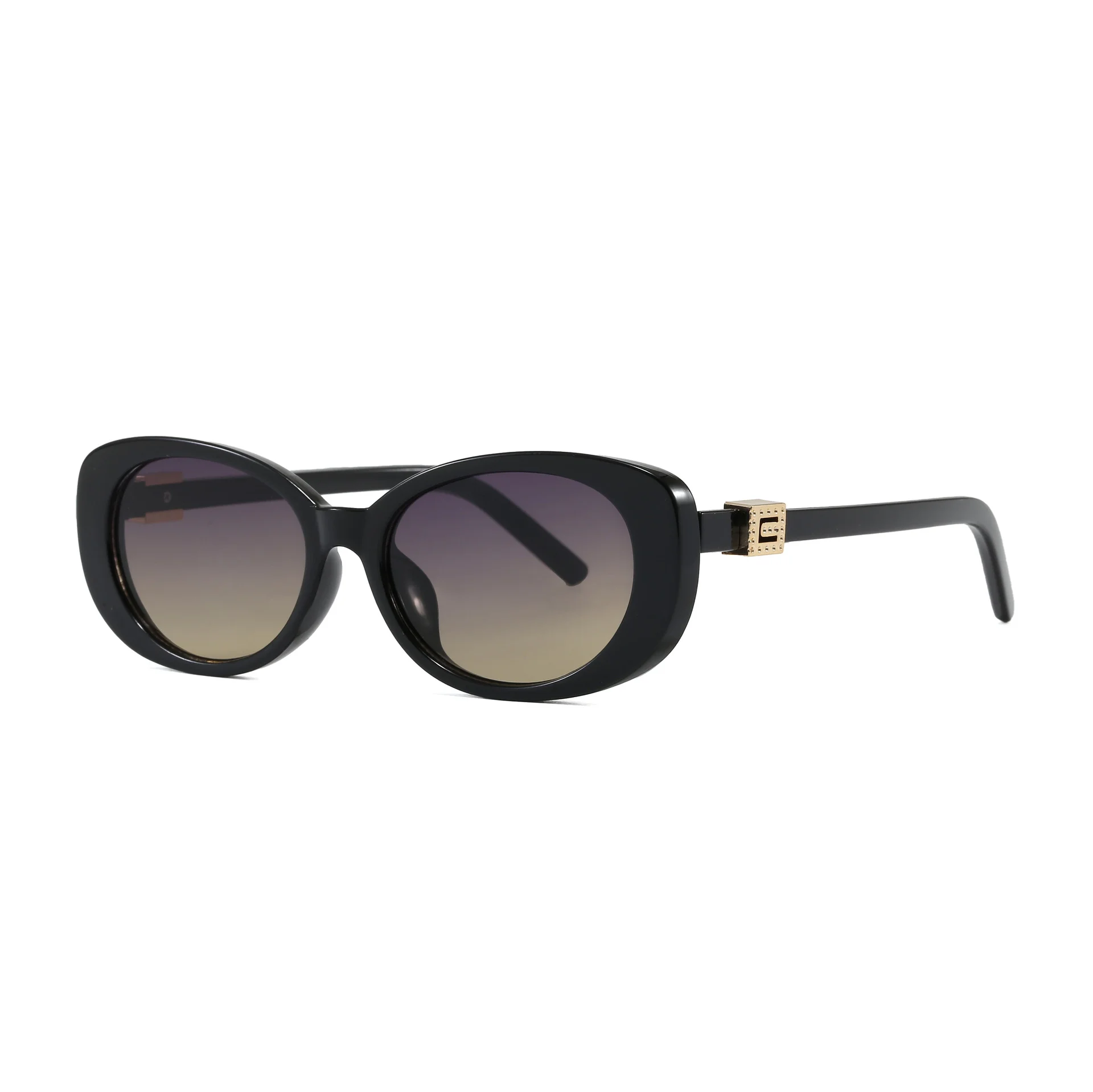 1Pc Raine Simple Oval Sunglasses for Women, European and American Retro Style, High-End Outdoor Small Frame Sunshade Sunglasses